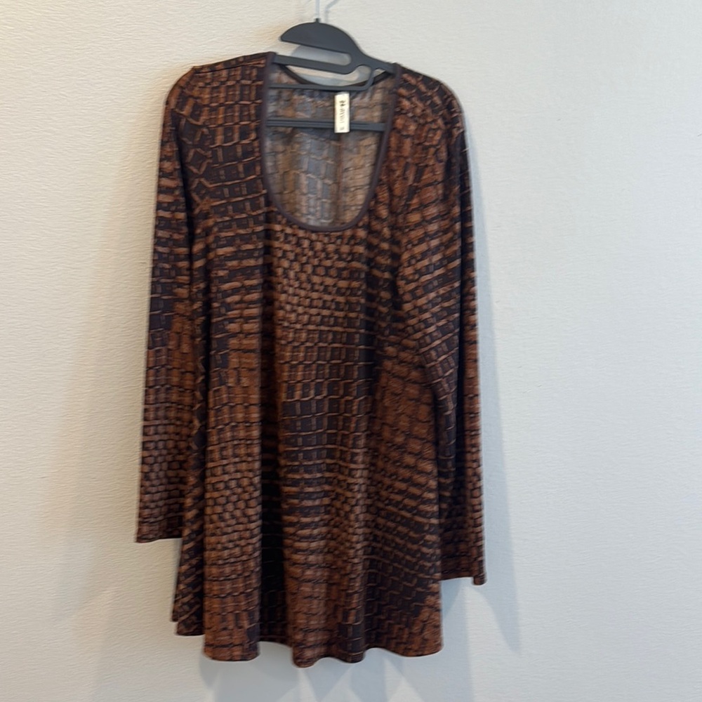24/Seven Comfort Apparel - Tunic A line top - Size 1X